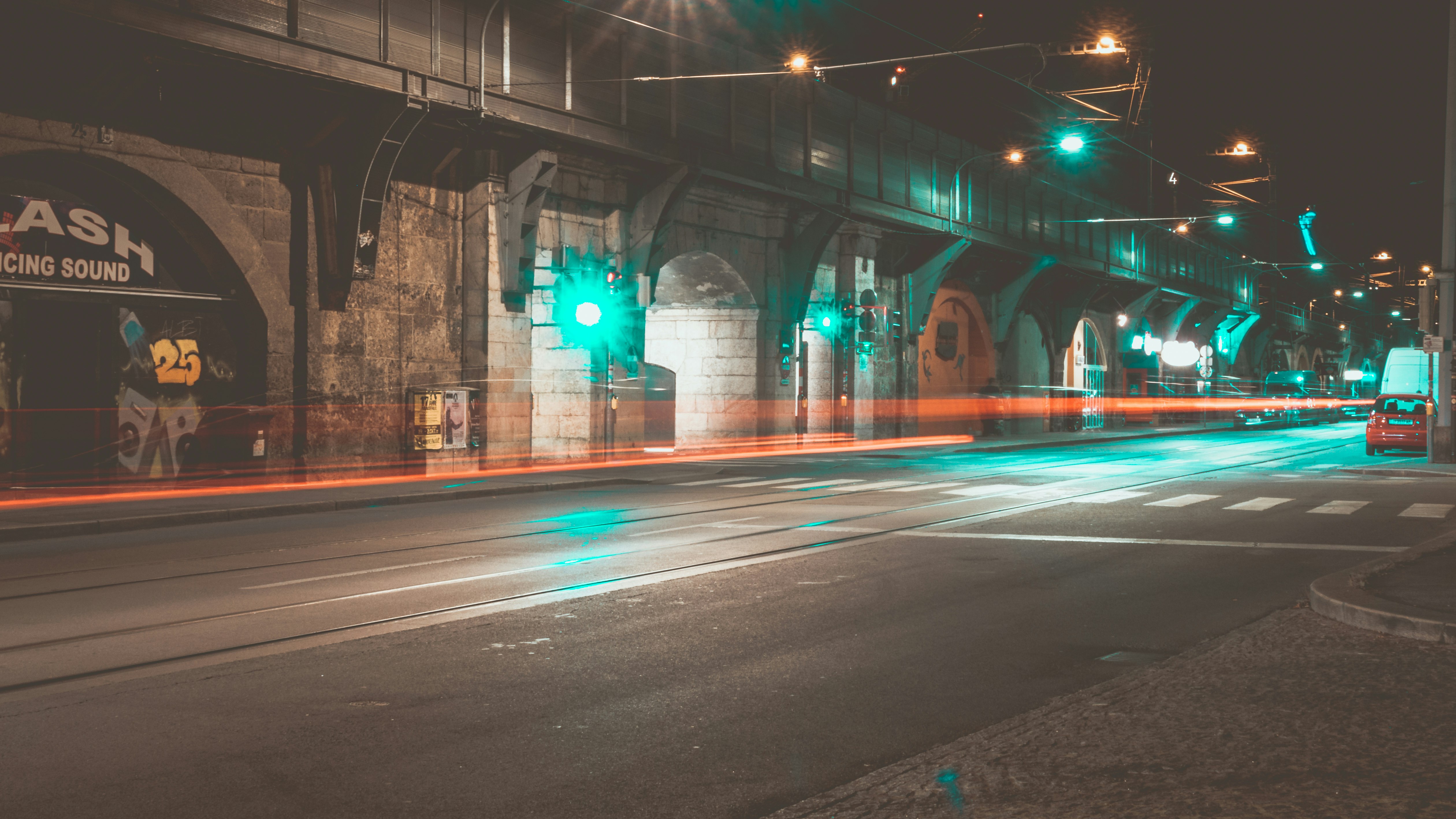 street lights during night